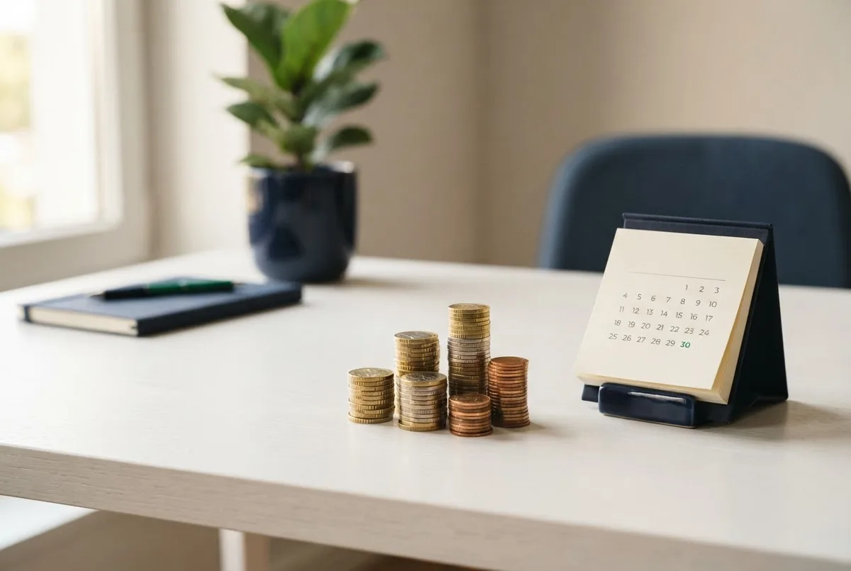 Pièces et calculatrice illustrant le choix entre SASU et portage salarial